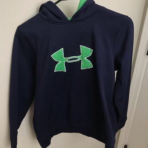 Navy and Green Under Armour Hoodie
